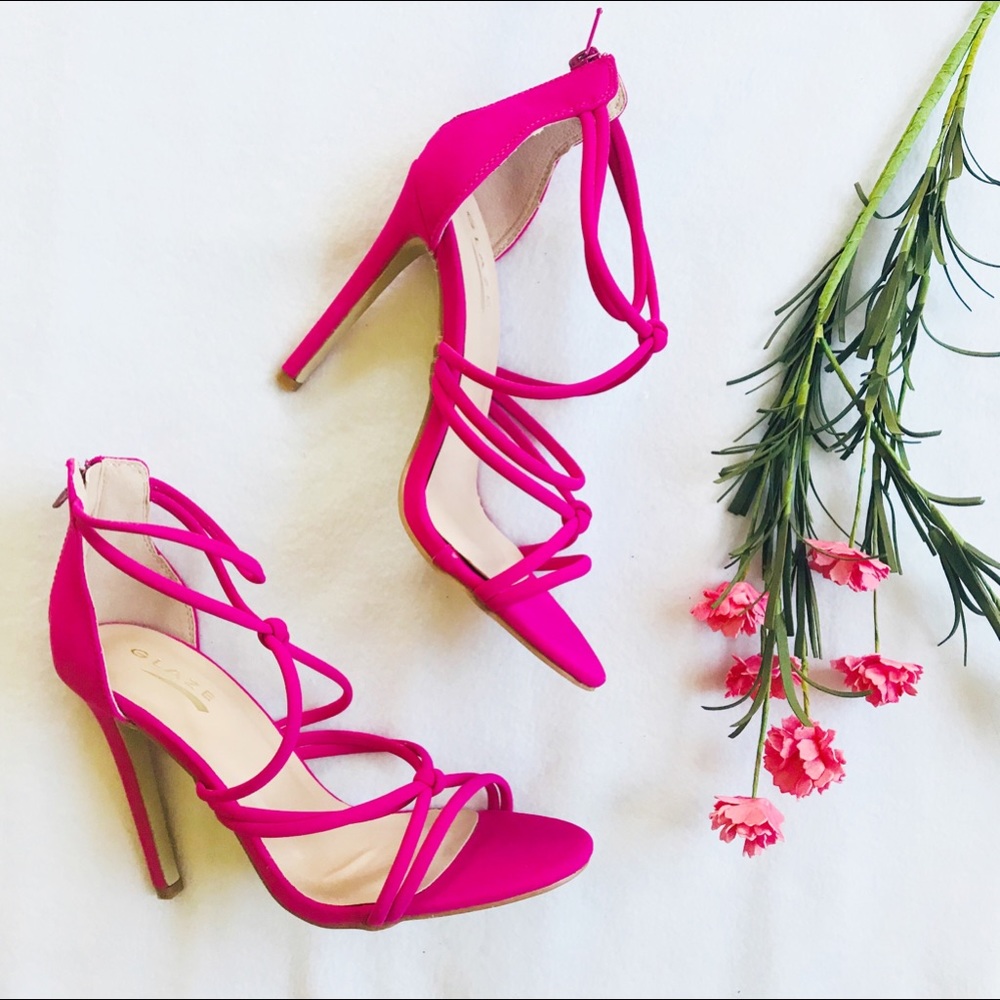 Hot Pink Strappy Heels